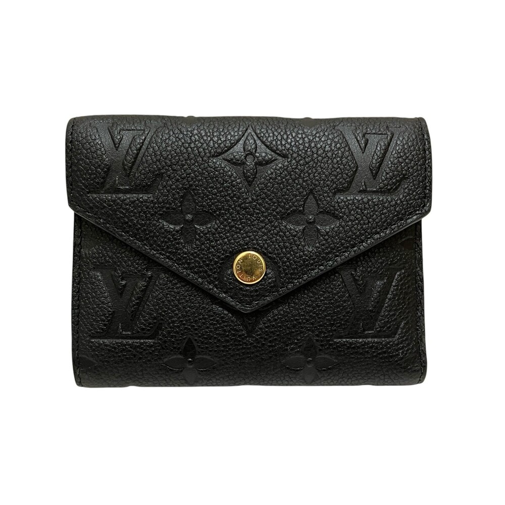 Louis Vuitton Portefeuille Victorine Empreinte Bi fold Wallet Black